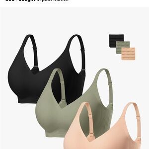 NWT - Seamless Comfort Bra Set - Olive and Nude